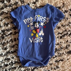 Disney Blue Mickey Mouse Infant First Visit Onesie